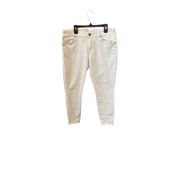 Women's Loft White Frayed Curvy Skinny Jeans 29/8 - Picture 1 of 9